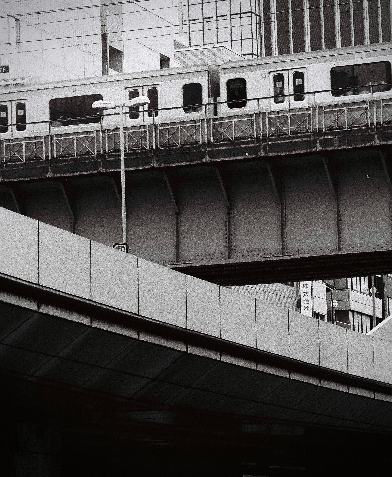 Akihabara train bridge, shot on ilford hp5 film