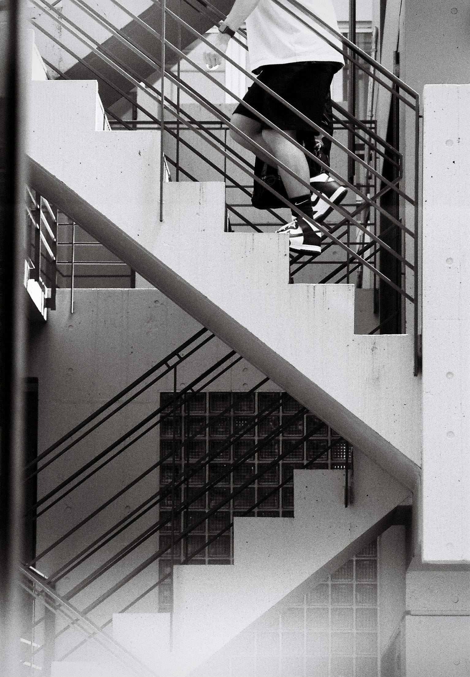 stairs in Takeshita street in tokyo shot on ilford hp5