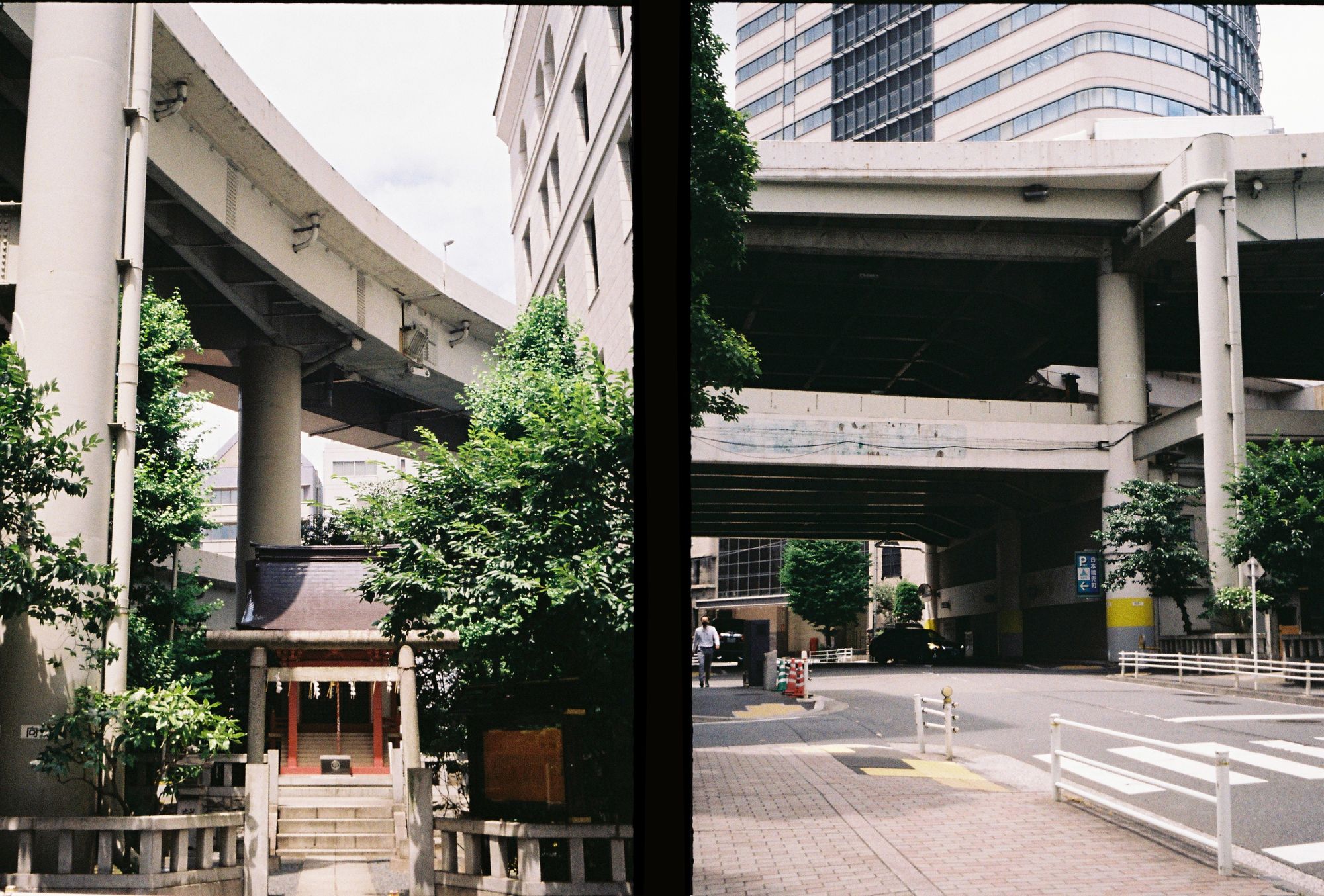 Tokyo highways and shrine [Olympus pen ee3, Kodak Gold]