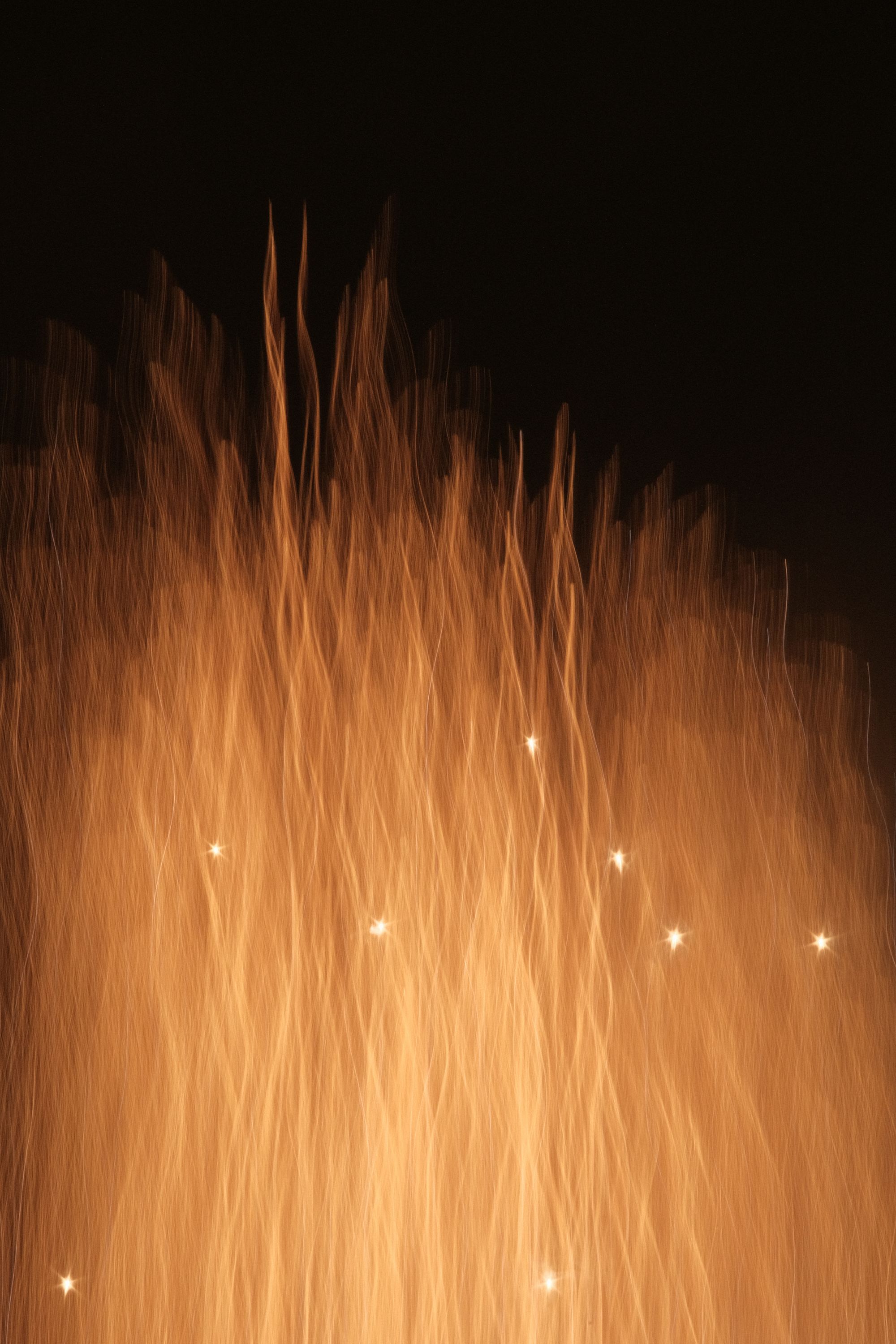 yellow summer fireworks in tokyo, long exposure and abstract photography