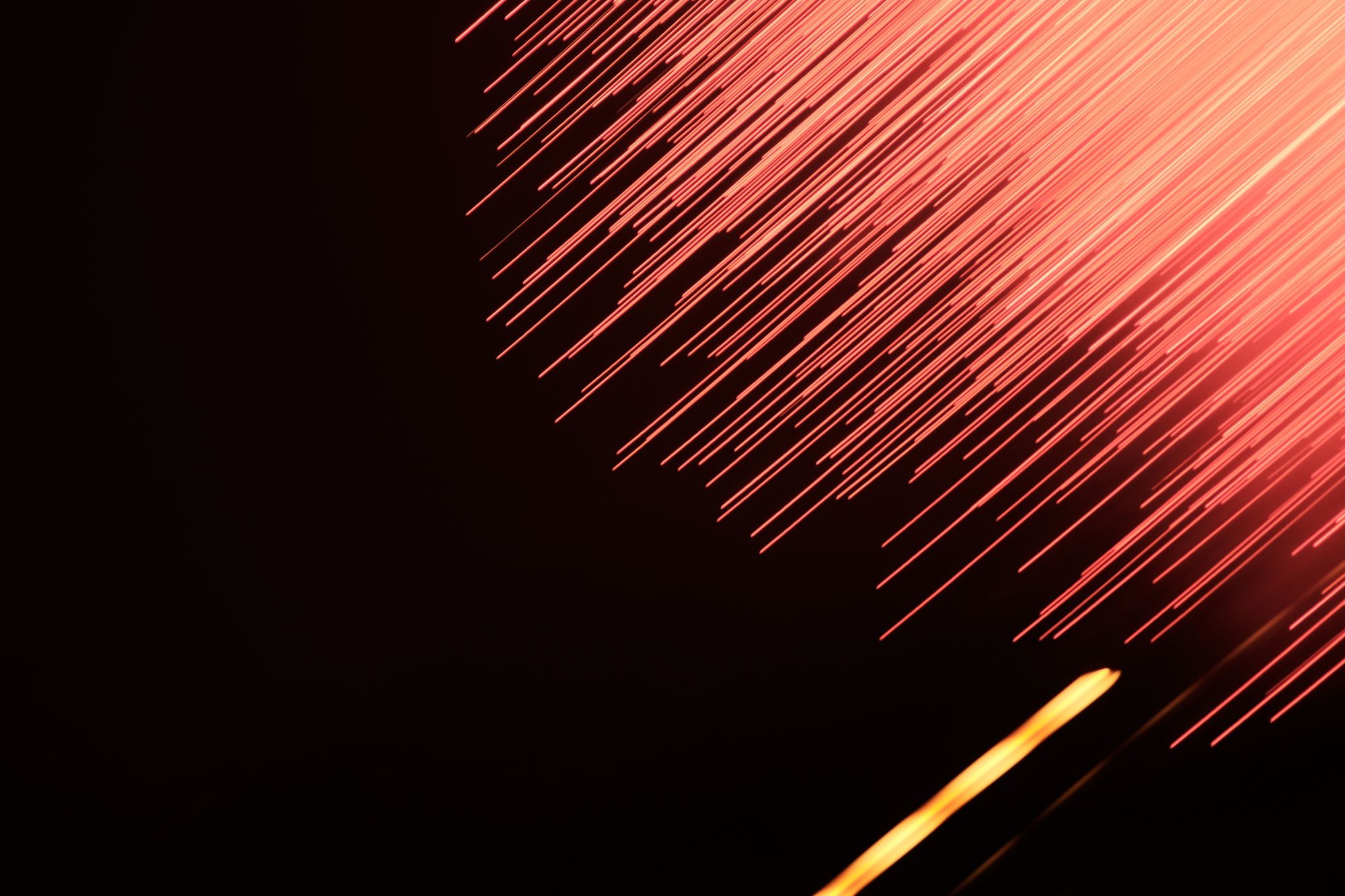 red summer fireworks in tokyo, long exposure and abstract photography