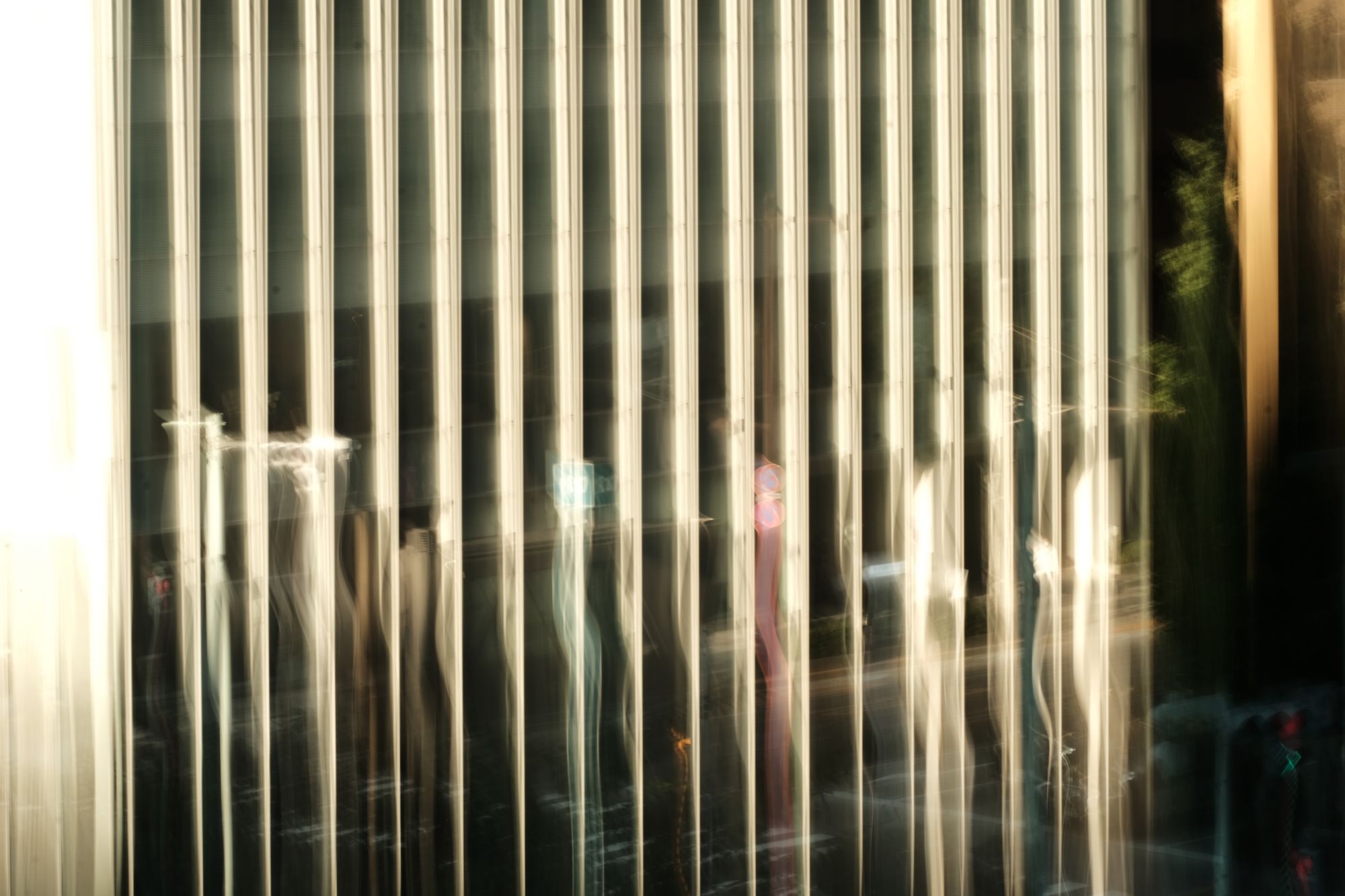 abstract shot of a building in tokyo, long exposure