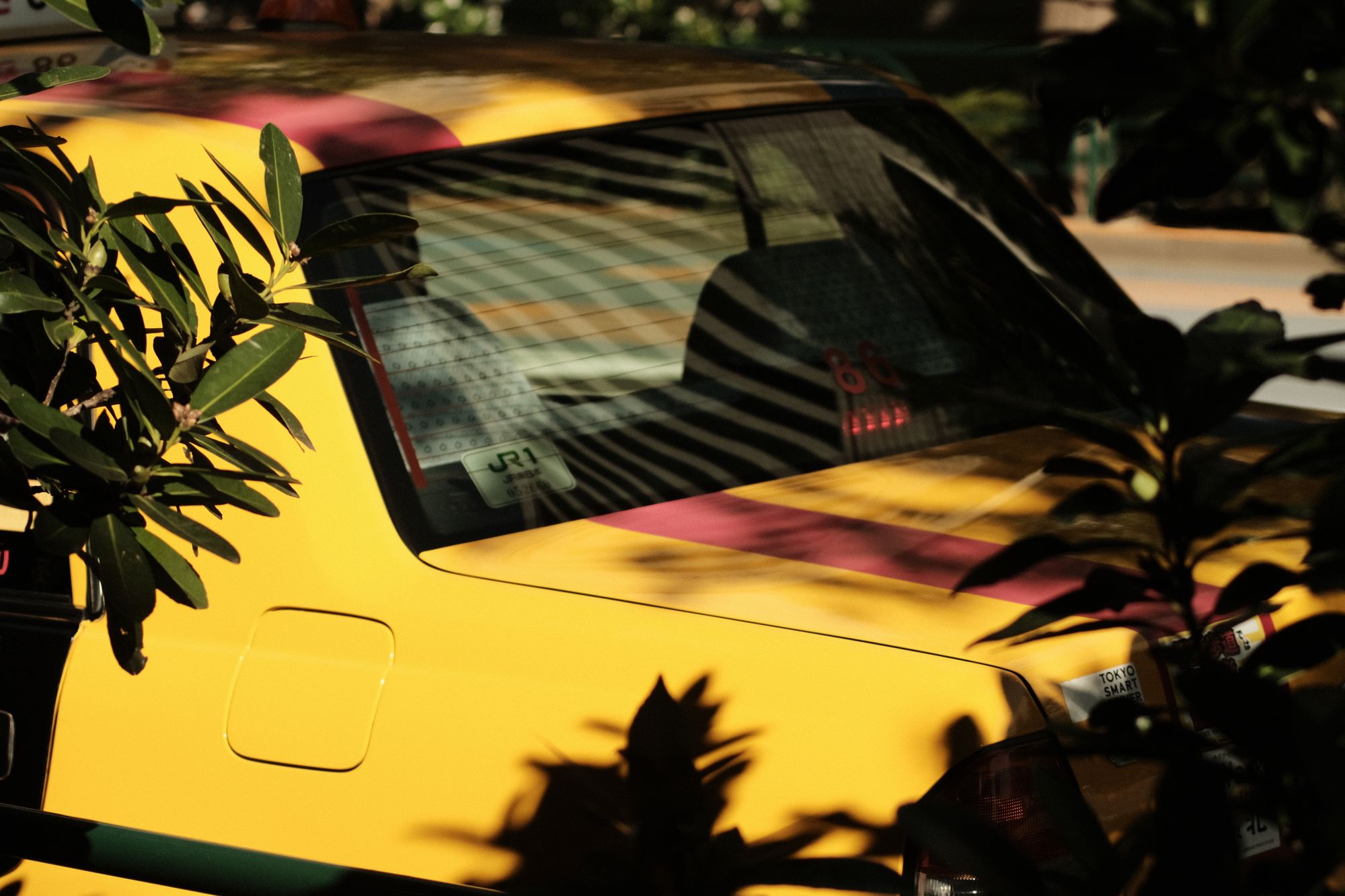 yellow taxi in tokyo