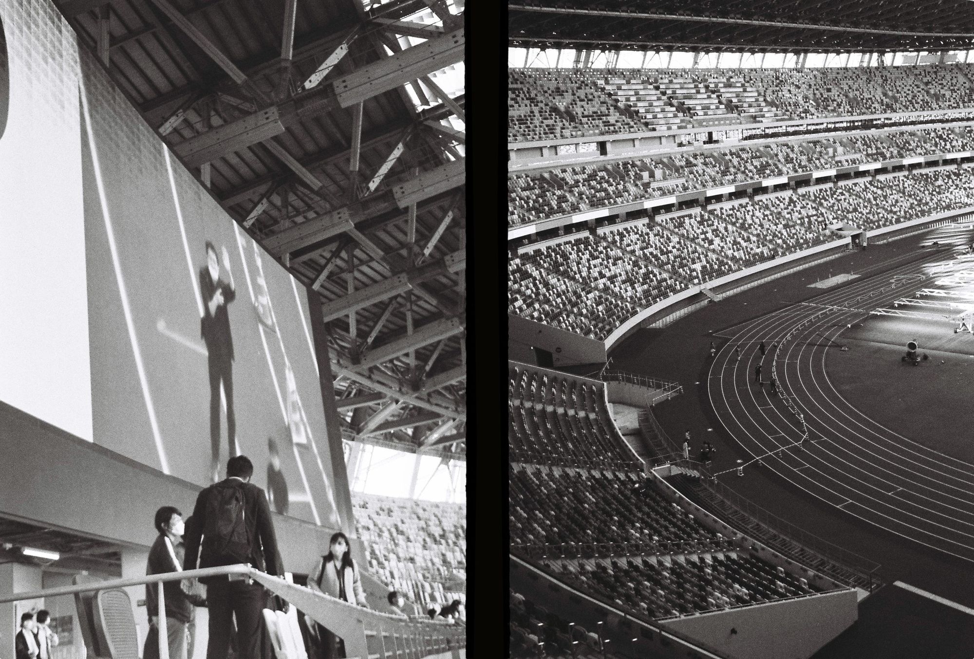 inside the Japan national stadium