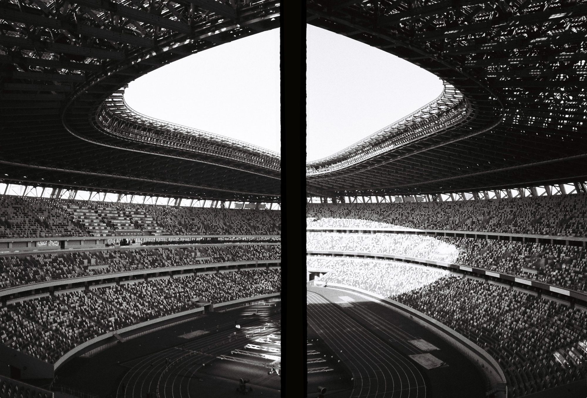 inside the Japan national stadium