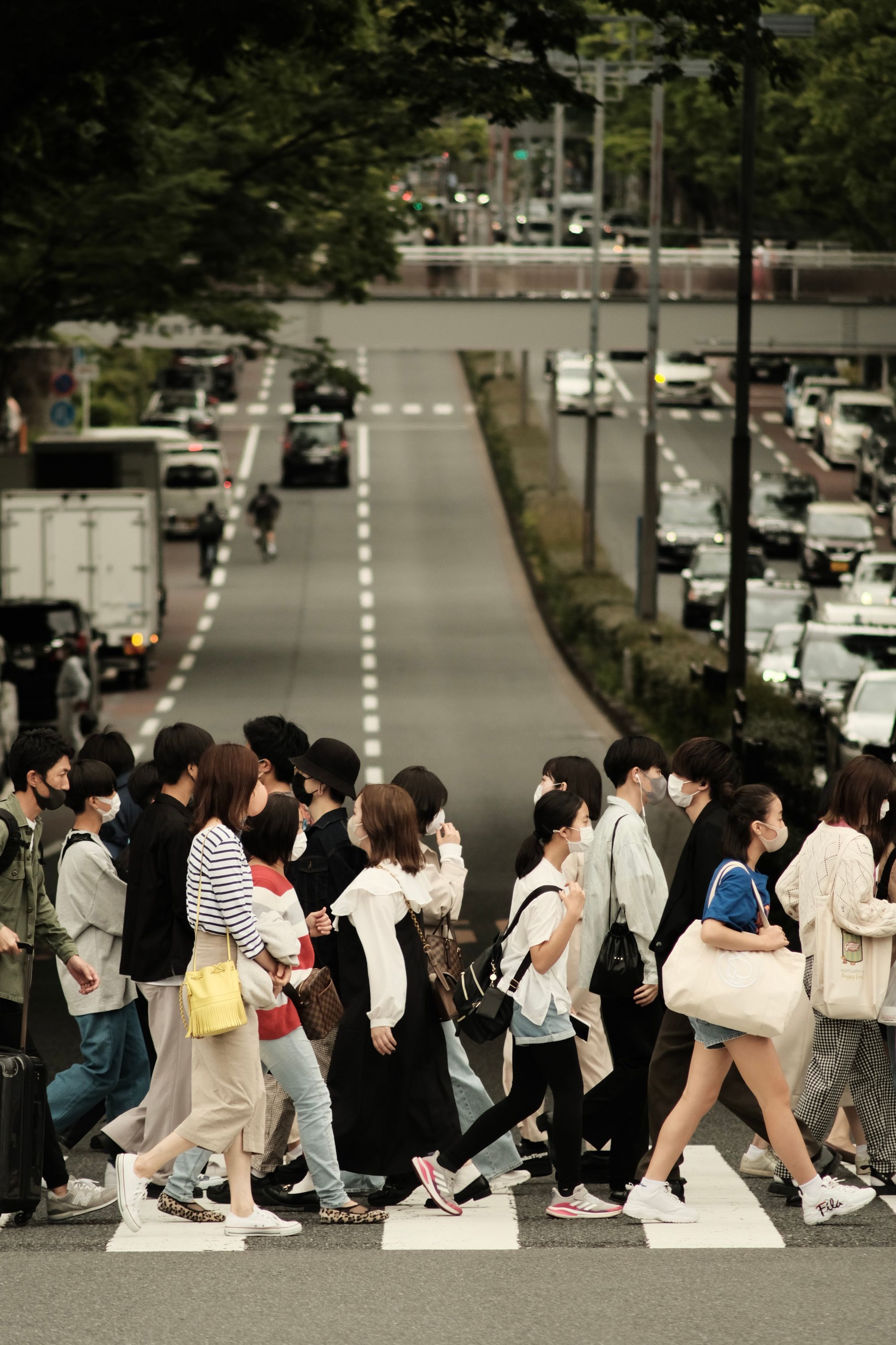 busy pedestrian crossing in tokyo