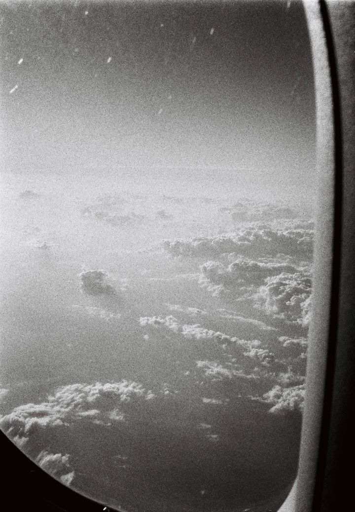 view from of plane above the ocean